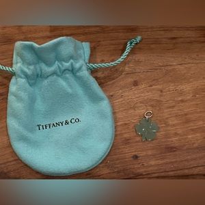 Tiffany & Co. aventurine clover charm with sterling bail